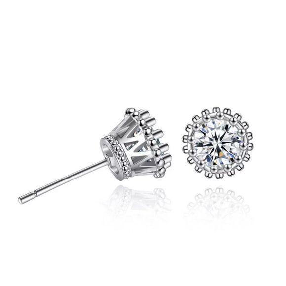 Austrian Crystal Crown Earrings - Picture 5 of 6